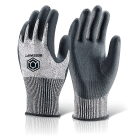 Beeswift Microfoam Nitrile Cut 3 Gloves Black Medium 507860 F