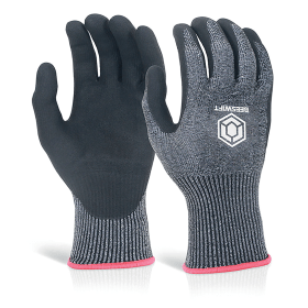 Beeswift Microfoam Nitrile Cut 5 Gloves Black XL 509220 F