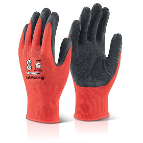 Beeswift Multipurpose LatexPoly Gloves Black Large 507017 F