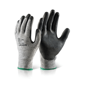 Beeswift PU Coated Cut 5 Gloves Black 2XL 510590 F