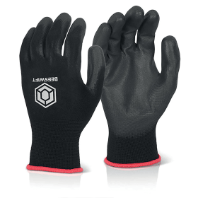Beeswift PU Coated Gloves Black Large 10 Pack 782880 F