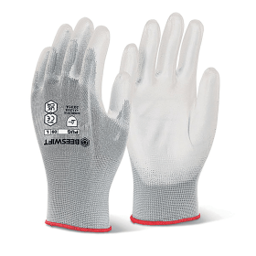 Beeswift PU Coated Gloves White Large 508397 F