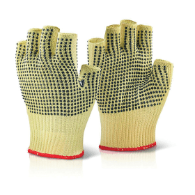 Beeswift Reinforced Fingerless Dotted Gloves Yellow Medium 484568 F