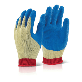 Beeswift Reinforced Latex Gloves Blue Medium 510133 F