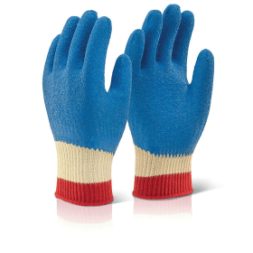 Beeswift Reinforced Latex Gloves Full Cuff Blue Large 508991 F