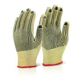 Beeswift Reinforced Mediumweight Dotted Gloves Yellow XL 508763 F