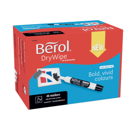 Berol Drywipe Markers Bullet Tip 2mm Line Assorted 48 Pack 391616 F