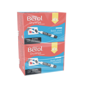 Berol Drywipe Markers Bullet Tip 2mm Line Assorted 96 Pack 451477 F