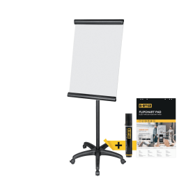 Bi Office A1 Frameless Mobile Magnetic Flipchart Easel 900x600mm Black EA6700115 123886 F