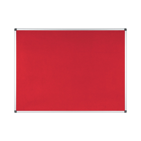 Bi Office Aluminium Trim Red Felt Notice Board 1200mm x 900mm 463533 F