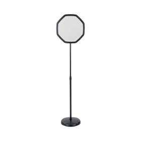 Bi Office Black Octagonal Floor Sign Magnetic Drywipe Surface 594171 F