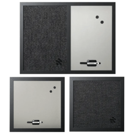 Bi Office Black Shadow Assorted Message Boards Black Frame 3 Pack 505498 F