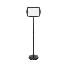 Bi Office Black Vertical Floor Sign Magnetic Drywipe Surface 594175 F