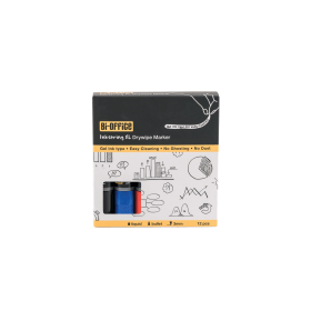 Bi Office Drywipe Markers Bullet Tip 3mm Line Assorted Colours 12 Pack PE4204 753171 F