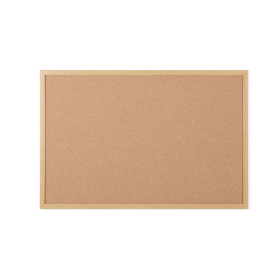 Bi Office Earth Executive Cork Noticeboard 1800mm x 1200mm Cork Surface Oak MDF Frame 753133 F