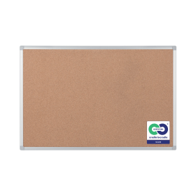 Bi Office Earth It Aluminium Frame Cork Board 900mm x 600mm 132835 F