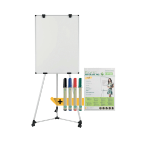 Bi Office Earth Kyoto A1 Mobile Magnetic Easel with Flipchart Pad and Pens Bundle PRKYOTOEA145 912095 F