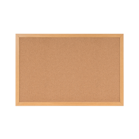 Bi Office Earth Prime Cork Noticeboard 1800mm x 1200mm Cork Surface Oak MDF Frame 367847 F