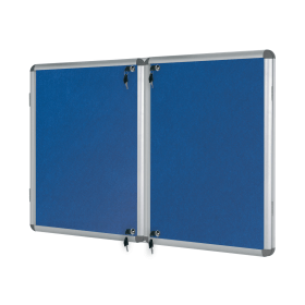 Bi Office Enclore Display Case Blue Felt Acrylic Aluminium Frame 20 x A4 610838 F