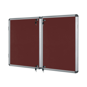 Bi Office Enclore Display Case Burgundy Felt Acrylic Aluminium Frame 15 x A4 610842 F