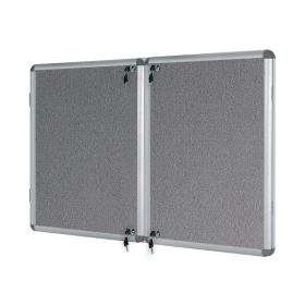 Bi Office Enclore Display Case Grey Felt Acrylic Aluminium Frame 20 x A4 610839 F