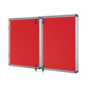 Bi Office Enclore Display Case Red Felt Acrylic Aluminium Frame 12 x A4 610836 F