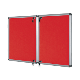 Bi Office Enclore Display Case Red Felt Acrylic Aluminium Frame 15 x A4 610841 F
