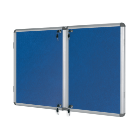 Bi Office Enclore Display Case Red Felt Acrylic Aluminium Frame 9 x A4 104551 F