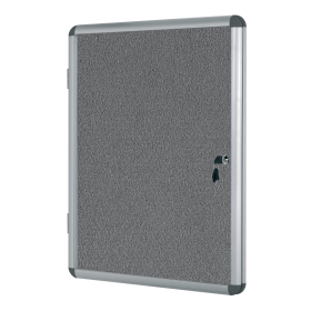 Bi Office Enclore Felt Indoor Lockable Glazed Case 720mm x 981mm x 35mm Blue 367292 F