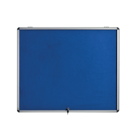 Nobo Premium Plus Felt Lockable Notice Board, 8xA4, W922xH665xD63mm