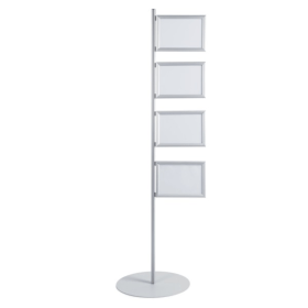 Bi Office Four A4 Snap Displays With Aluminium Stand 4 Pack 594168 F