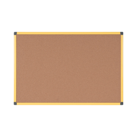 Bi Office Industrial Ultrabrite Cork Board Yellow Aluminium Frame 900mm x 600mm 538325 F