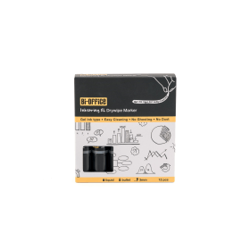 Bi Office Inkstring XL Drywipe Markers Bullet Tip 3mm Line Black 12 Pack PE4201 753170 F