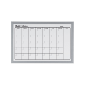 Bi Office Magnetic Monthly Planner Whiteboard Grey Frame 600mm x 400mm 543920 F