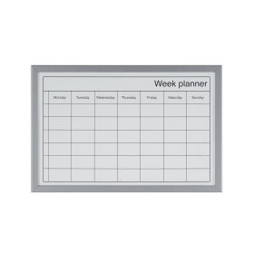 Bi Office Magnetic Weekly Planner Whiteboard Grey Frame 600mm x 400mm 753129 F