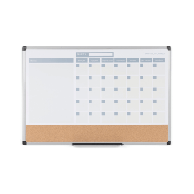 Bi Office Maya 3 In 1 Magnetic Month Planner Lacquered Steel Cork 900mm x 600mm 543918 F