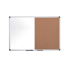 Bi Office Maya Combination Board Cork Drywipe Surface 800mm x 600mm 492926 F