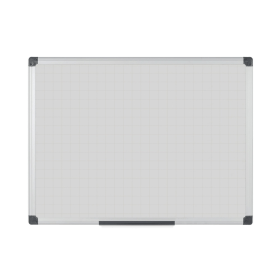 Bi Office Maya Magnetic Whiteboard Gridded Steel 1200mm x 900mm 470114 F