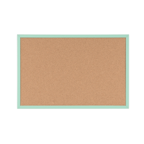 Bi Office Pastel Cork Noticeboard Green Frame 600mm x 400mm 753184 F