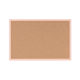 Bi Office Pastel Cork Noticeboard Salmon Frame 600mm x 400mm 753186 F