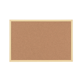 Bi Office Pastel Cork Noticeboard Yellow Frame 600mm x 400mm 753187 F