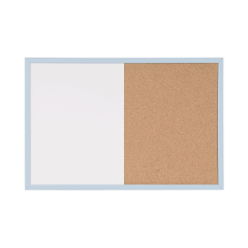 Bi Office Pastel Magnetic Cork Combination Board Blue Frame 600mm x 400mm 753190 F