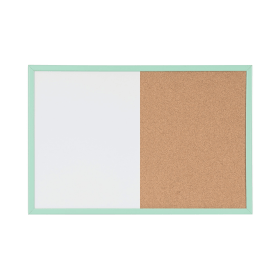 Bi Office Pastel Magnetic Cork Combination Board Green Frame 600mm x 400mm 753189 F