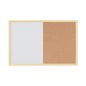 Bi Office Pastel Magnetic Cork Combination Board Yellow Frame 600mm x 400mm 753188 F