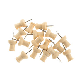 Bi Office Push Pins Wooden 20 Pack PI3203 753097 F