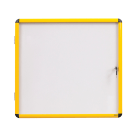 Bi Office Ultrabrite Cork Display Case Acrylic Yellow Aluminium Frame 12 x A4 478919 F