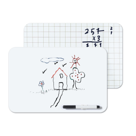 Bi Office Whiteboard Non Magnetic A4 Plain Grid Surface Marker clip 492896 F