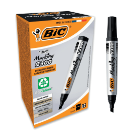 Bic 2300 Permanent Marker Chisel Tip Black 12 Pack 143257 F