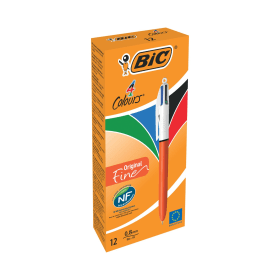 Bic 4 Colours Ballpoint Pen 0.30mm Line Multicoloured 12 Pack 478884 F