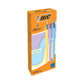 Bic 4 Colours Ballpoint Pen 0.32mm Line Multicoloured 12 Pack 893687 F